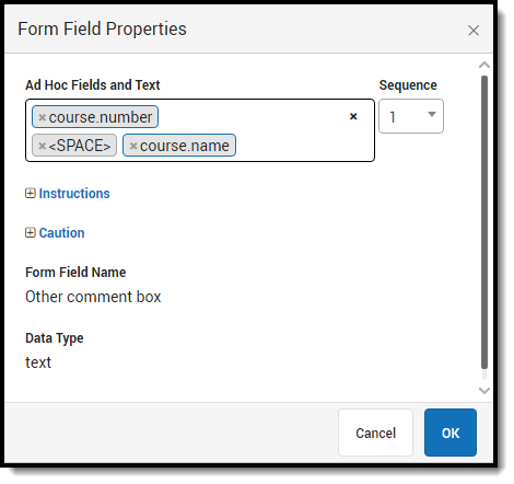 Image of course name and number example Image of course name and number example